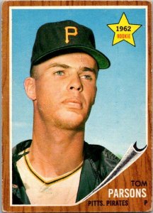 1962 Topps Baseball Card Tom Parsons Pittsburgh Pirates sk1876