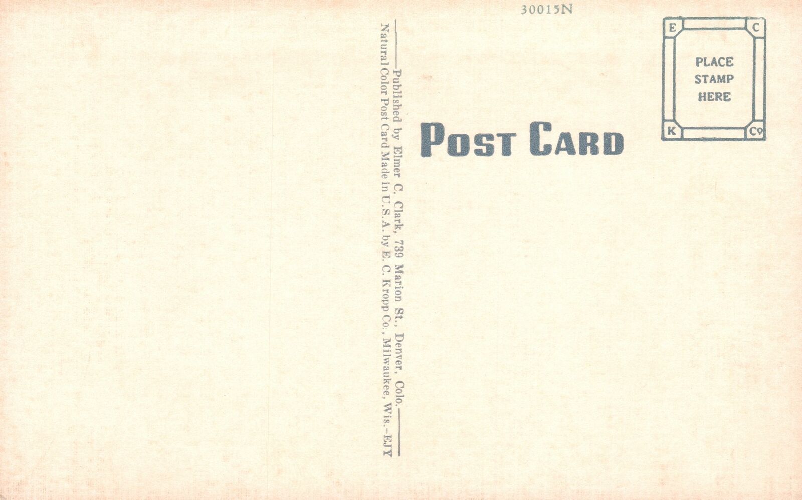 Vintage Postcard Phipps Auditorium City Park Denver Colorado Elmer C