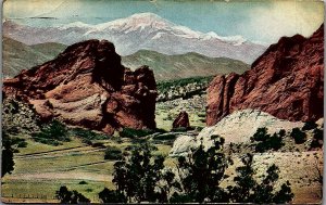 1912 TRENTON NEBRASKA GATEWAY TO GARDEN OF GODS SCENIC MOUNTAINS POSTCARD 39-37