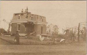 Shiloh TN RPPC Cyclone Damage Superintendent House National Park Postcard F25