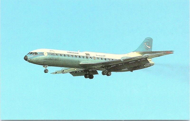 Postcard~Syrianair~Caravelle SE-210-10B3~Airplane~Vintage~A66 