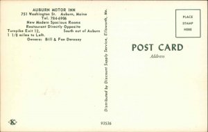 Auburn Maine ME Motel Vintage Postcard