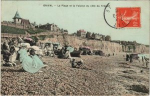 CPA ONIVAL-sur-MER La Plage et la Falaise (807637)