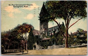 1911 Saint Paul Universalist Church Springfield Massachusetts MA Posted Postcard