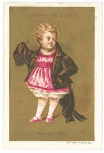 Philadelphia PA Sharpless & Sons Dry Goods Young Girl Coat Trade Card