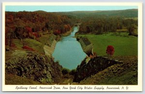 Spillway Canal Neversink Dam New York City Water Supply Sulivan Country Postcard