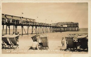 Old Orchard Beach ME On Pier Dancing Casino Beach Chairs 1930 RPPC