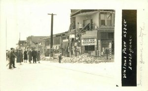 California Walnut Park Long Beach earthquake RPPC Photo Postcard 22-4494 