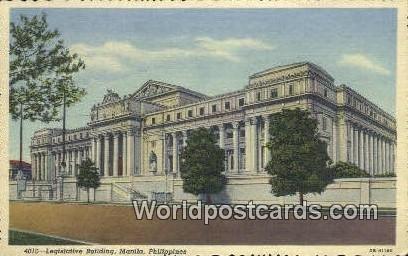 Legislative Building Manila Philippines Writing On Back 