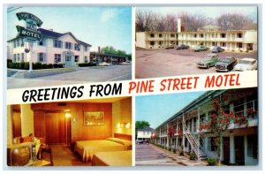 c1960 Greetings  Pine Street Motel Downtown Spartanburg South Carolina Postcard