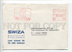 421065 SWITZERLAND to FRANCE Postage meter SWIZA ADVERTISING real posted COVER