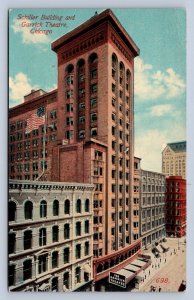 JH4/ Chicago Illinois Postcard c1910 Louis Sullivan Schiller Garrick Theatre 94