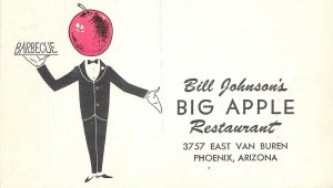 Postcard Arizona Phoenix Johnson's Big Apple Restaurant Advertising 23-2458