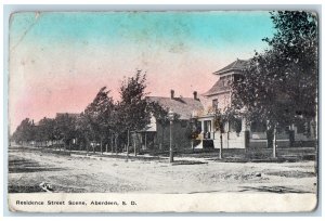 1912 Residence Street Scene Dirt Road Building Aberdeen South Dakota SD Postcard