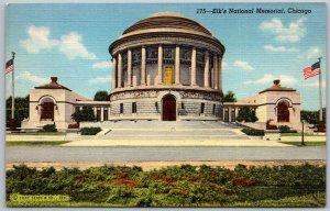 Chicago Illinois 1940s Postcard Elk's National Memorial