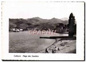 Modern Postcard Collioure Beach Of Tourists