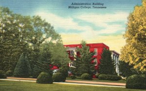 Vintage Postcard Administration Building Milligan College Tennessee Christian