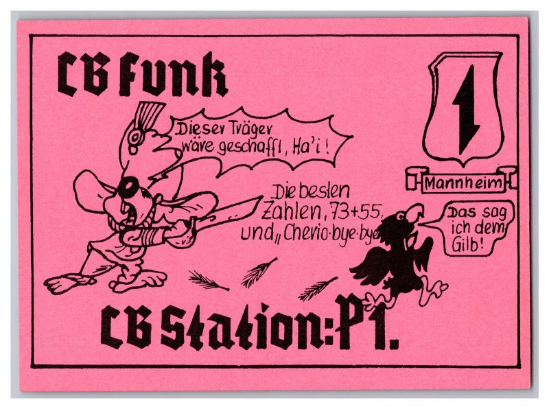 Postcard QSL CB Ham Radio Amateur Card From Manheim Germany 