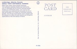 Nikka Yuko Centennial Garden Lethbridge Alberta Unused Vintage Postcard H28