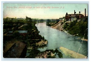 1909 Genesee River Passing Through The Heart of the City Rochester NY Postcard