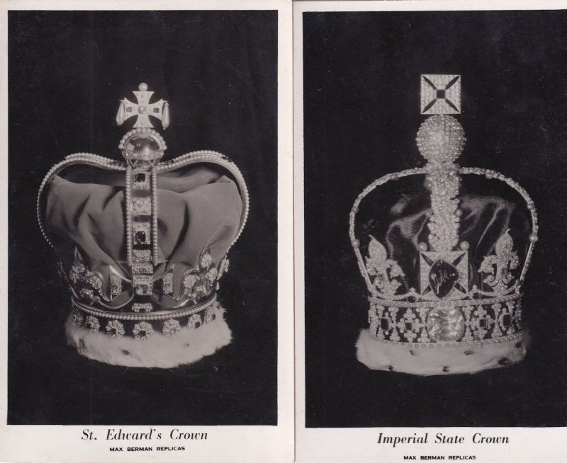 St Edwards Imperial State Crown Old Real Photo Postcard