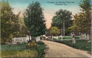 Atherley ON Entrance to Orchard Point Inn Ontario Unused JE Evans Postcard F69