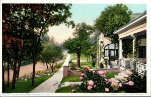 Calhoun Blvd Minneapolis Minnesota MN Old House Flowers Vintage Postcard WB UNP 