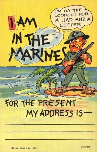 WW2, Military, Humor, I Am In The Marines looking for a letter, Old Postcard