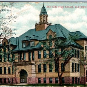 c1910s Waterloo, IA City Old East Side High School Building Litho Postcard A61