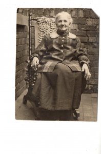 Real Photo, Older Woman on Chair, My Grandma Rusten, Nee Mountford