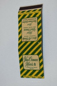 Van Orman Hotels 20 Strike Matchbook Cover