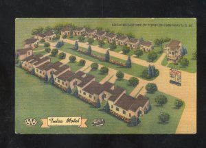 TULSA OKLAHOMA TULSA MOTEL VINTAGE LINEN ADVERTISING POSTCARD ROUTE 66