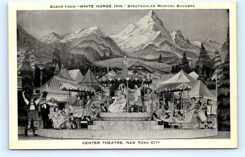 Postcard NY New York City Center Theatre White Horse Inn Musical Cast K15