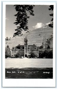 c1940's View Of Main Hall U Of Montana Missoula MT RPPC Photo Vintage Postcard