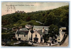 Scotland Postcard Port Askaig and Dunlossit Castle Islay 1905 Antique Posted