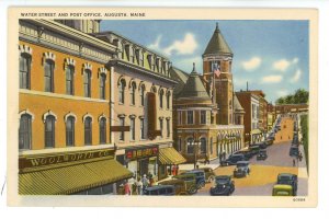 ME - Augusta. Water Street looking South, Post Office
