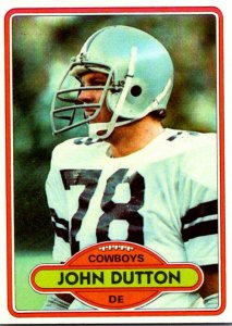 1980 Topps Football Card John Dutton DE Dallas Cowboys sun0087