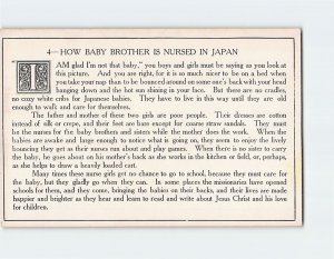 Postcard How Baby Brother Is Nursed In Japan