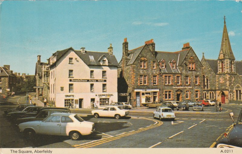 ABERFELDY, THE SQUARE, Perthshire, Scotland - Vintage POSTCARD