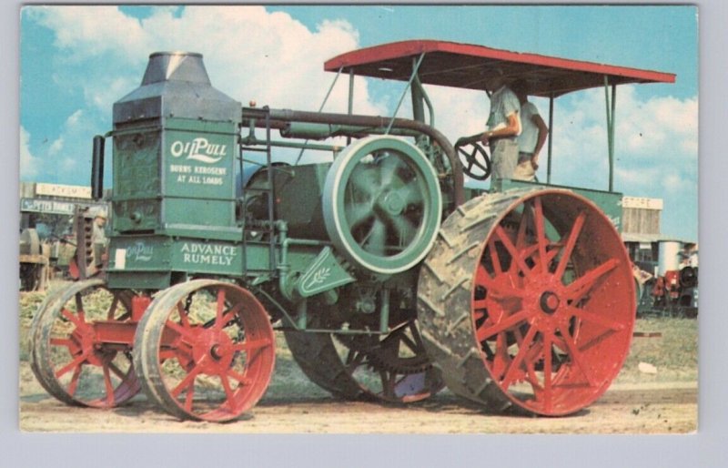 Advance Rumley Oil Pull Steam Tractor, Labour Day 1966, Milton Ontario Postcard