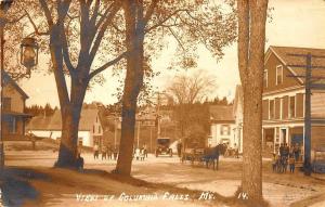 Columbia Falls ME General Store Fronts Horse Wagon Lantern Bridge RPPC Postcard