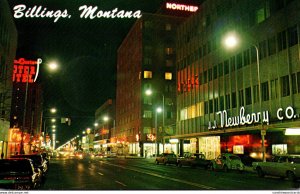 Montana Billings 1st Avenue North At Night