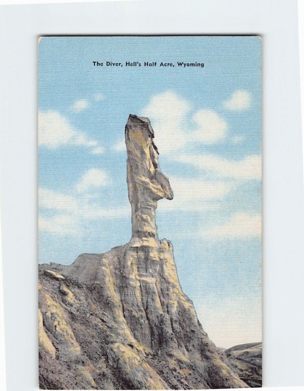 Postcard The Diver, Hell's Half Acre, Wyoming