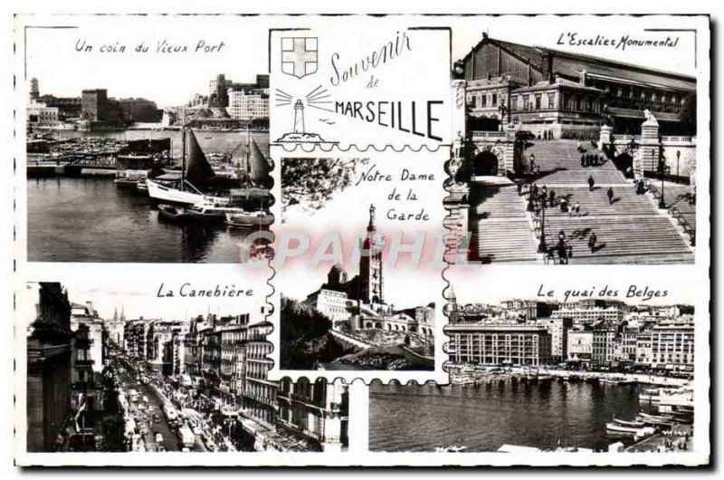 Modern Postcard Marseille A corner of the old port monumental staircase Caneb...