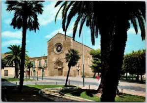 Lucera St. Francis Church (XIV Century) Italy Palms on Grounds Postcard