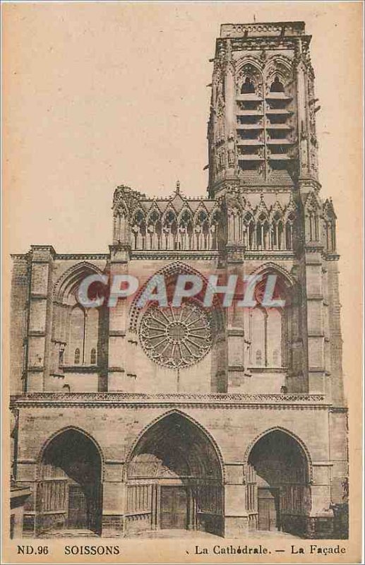 Old Postcard Soissons - The Cath�drale - The Fa�ade
