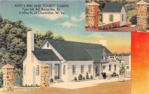 J33/ Charleston West Virginia Postcard Linen Rust's Inn Tourist Cabins  234