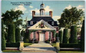 Postcard - Governor's Palace Garden - Williamsburg, Virginia