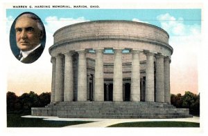 Warren G Harding Memorial Marion Ohio Postcard