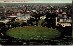 View of Washington DC from Washington Monument c1912 Vintage Postcard Q15